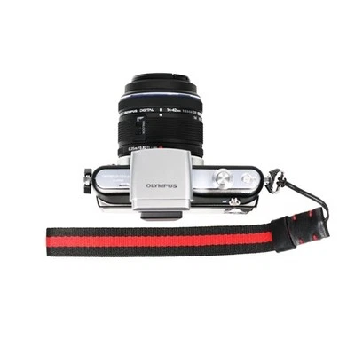 Red/Black Knitted Grosgrain Camera Wrist Strap for Sony/Canon/Nikon Cameras - Image 1 of 4