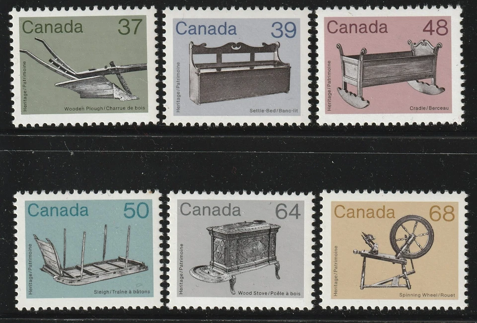Canada #927-933, Artifact Definitives, Medium-Value Set of 6, MNH 1982-1987 - Image 1 of 1