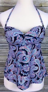 Converse One Star Tankini Halter Sweetheart Blue Paisley Women's size Small - Picture 1 of 6