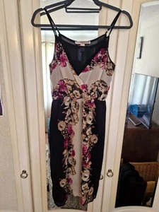 FOREVER 21 Ladies Floral Black Cream Dress Size XS (Waist 12") Pretty Wedding - Picture 1 of 11
