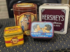 Vintage Hersey Nestle Ghirardelli Chocolate Tins Lot Of 4 - Picture 1 of 14
