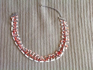 Vintage shell, coral and freshwater pearl stranded necklace - Picture 1 of 2