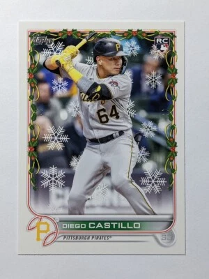 2022 Topps Holiday #HW192 Diego Castillo RC Pirates - Image 1 of 2