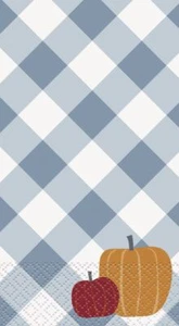 Thanksgiving Gingham Pumpkin 16 Ct Guest Napkins - Picture 1 of 1