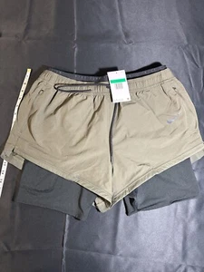 Nike ADV Run Division 3 in 1 Running Shorts Cargo Khaki Size XL DQ4770-325 - Picture 1 of 7