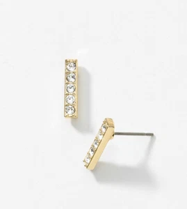 💎Touchstone Crystal Pave Earrings 1/2” Gold Post Plating New Condition - Picture 1 of 7