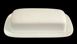 The Cellar Whiteware Classic Covered Butter Dish Excellent Condition - Picture 1 of 8