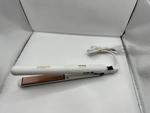 Plancha plana Conair doble cerámica 1 pulgada blanco oro rosa CS221N 45w - Imagen 1 de 8