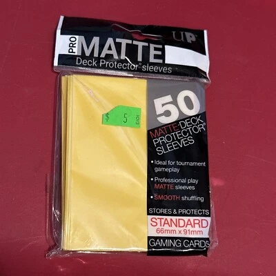 50 ULTRA PRO Amarillo Mate TAMAÑO ESTÁNDAR PROTECTOR DE MAZO Funda para Tarjeta MTG CCG D8 Foto 1 de 2