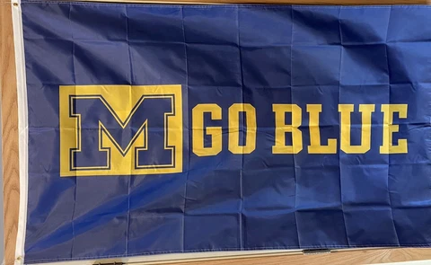 Michigan Wolverines NCAA Football Go Blue Flag Banner 3x5. Big House Cover