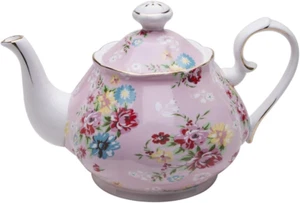 Tetera de porcelana Gracie China Shabby Rose 40 onzas rosa (35022P-1) - Imagen 1 de 1