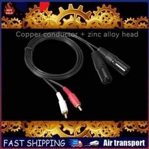 # Câble de connexion Audio professionnel 2 RCA mâle vers double XLR mâle, noir - Zdjęcie 1 z 12