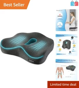 Dark Gray Memory Foam Seat Cushion - Ultimate Relief for Back and Hip Pain - Picture 1 of 8