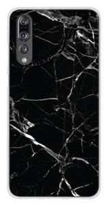 Coque en silicone imprimée compatible Huawei P20 Pro Marbre Noir - Picture 1 of 3