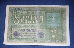 GERMANY - 1919 - 50 MARK - BANKNOTE - NR.060905 - CIRCULATED - Picture 1 of 2