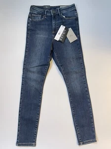 Vero Moda Blue Sophia UK 8 (S) L28 High Waisted PETITE Skinny Jeans Pockets - Picture 1 of 5