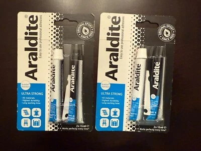 2 Pack: Araldite Standard Ultra Strong Part A Resin Part B Hardener