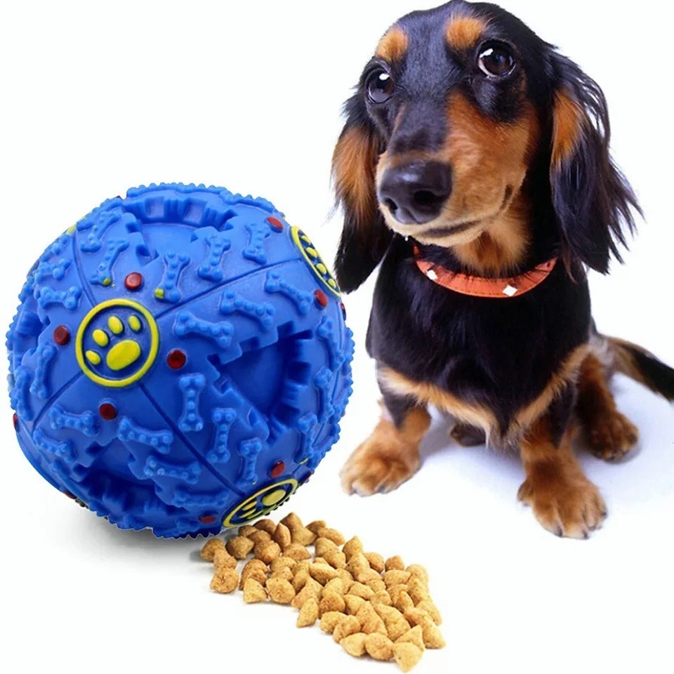Juguete para mascotas perros bola de golosinas sonido divertido coeficiente intelectual interactivo dispensador de alimentos bola de juego difícil Foto 1 de 4
