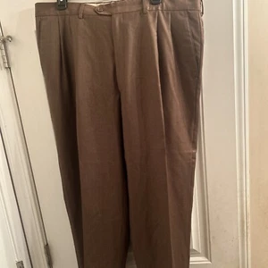 Santorelli Luxury Serge 100% Wool Dress Pants Made In Italy Pleated Mens 38 x 27 - Picture 1 of 16