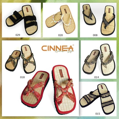 Cinnea® Wellness Binsen Zimt-Latschen Sandalen BohoChic gegen Hornhaut Fußgeruch