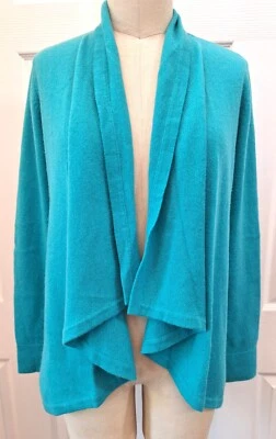 Cárdigan suéter Lilly Pulitzer frente abierto verde azulado 100 % cachemir talla: S Foto 1 de 4