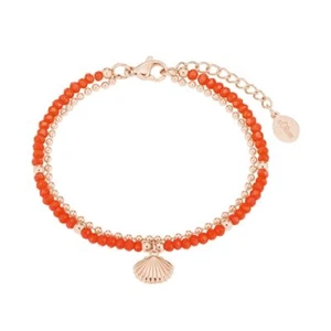 S.Oliver Women's Bracelet Arm Chain Stainless Steel IP ROSE Glass Shell 2027600 - Picture 1 of 2