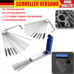 33X Reinigungsnadeln und Bürsten Set für Motorradvergaser Vergaser Reinigung NEU - Bild 1 von 24
