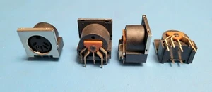 PS2 DIN Socket, 5-pin, Right Angle, Panel Mounted Socket,  Metal Face (4 pcs) - Picture 1 of 3