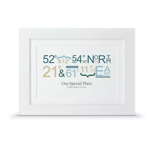 Personalisierter Koordinaten Druck - Hochzeit, Verlobung oder Jubiläumsgeschenk - Bild 1 von 32