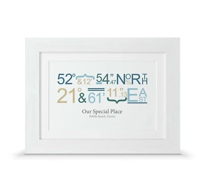 Personalised Coordinates Print – Wedding, Engagement or Anniversary Gift - Image 1 of 4