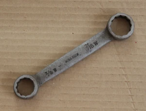 King Dick Vintage Whitworth flacher Ringschlüssel 3/8" Breite & 7/16" Breite - Bild 1 von 2