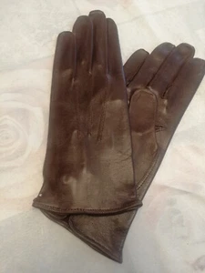 Herren Lederhandschuhe braun Gr. 8 1/2 ohne Innenfutter - Bild 1 von 4
