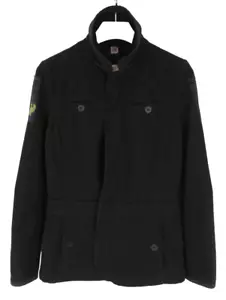 Diesel Nasik Cappotto Donna Grande Mix di Lana Metà Foderato Tasche Polo Nero - Picture 1 of 13