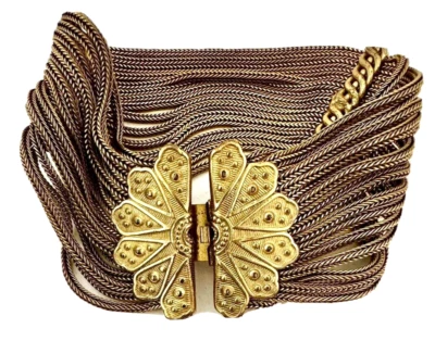 Pulsera Sylvia Karels Pierre Lorian Chapada en Oro 18k Multi Cadena París Vintage g Foto 1 de 4