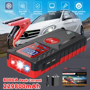 8000A Peak Car Jump Starter Booster Jumper Portable Power Bank Battery Charger - Picture 1 of 83