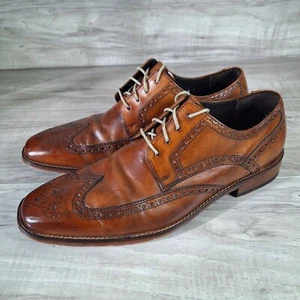 Cole Haan Brown Leather Wingtip Shoes Air Giraldo Vibram C09303 Mens Size 10.5 M - Picture 1 of 12
