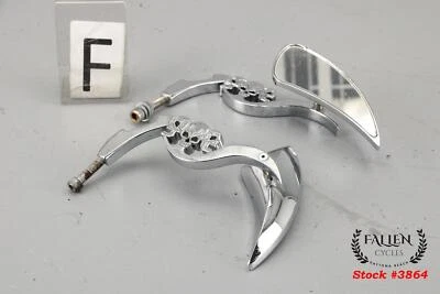 Harley Road King 2005 V-TWIN MFG juego de espejos retrovisores laterales calaveras góticas cromadas Foto 1 de 4