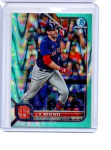 2022 Bowman Chrome JD Martinez Aqua RayWave Refractor /199 Red Sox Dodgers - Picture 1 of 2