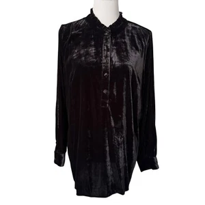 Talbots Gr. XL schwarz Samt Bluse Tunika Witchcore Whimsigoth Academia NEU - Bild 1 von 9