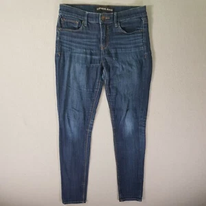 Express Jeans Womens Size 6 Mid Rise Legging Straight Leg Dark Wash Denim Blue - Picture 1 of 11