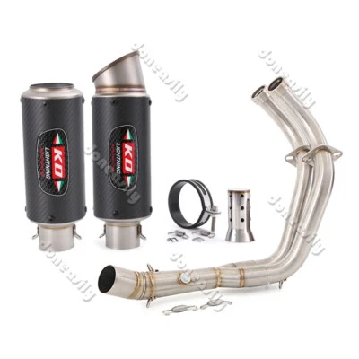 Silenciador silenciador escape tubo enlace delantero para Yamaha MT-07 FZ07 2014-2023 Foto 1 de 4