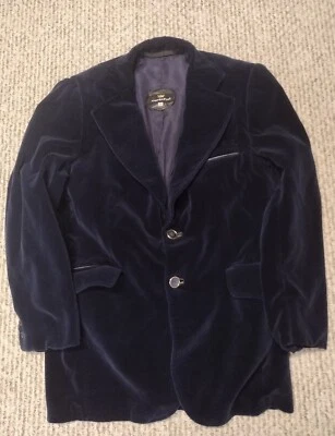 Vintage 80s Cortefiel Velvet Dinner Smoking Jacket 38 Blazer Coat Spain Rare - Image 1 of 4