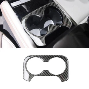For Mazda CX-9 2016-2020 Carbon Fiber Rear Water Cup Holder Panel Frame Cover - Picture 1 of 7