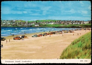 Portstewart Strand Londonderry Cars On The Beach Ireland Bamforth Postcard - Picture 1 of 2