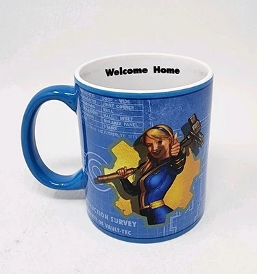 2017 Fallout Loot Crate Exclusive Blue Vault Girl Welcome Home Coffee Mug NIB - Image 1 of 4