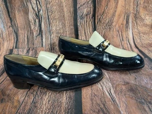 Vintage Florsheim Camden Disco Blue White 2 Tone Dress Loafers Shoes Size 10D - Picture 1 of 19