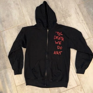 Sudadera con capucha Nessa Barrett 'Til Death, We Do Art'.  Arte de calavera con estampado gráfico talla S/M - Imagen 1 de 10