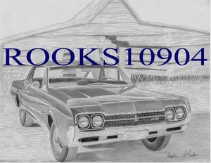 1966 Oldsmobile 442 W30 MUSCLE CAR ART PRINT - Picture 1 of 1