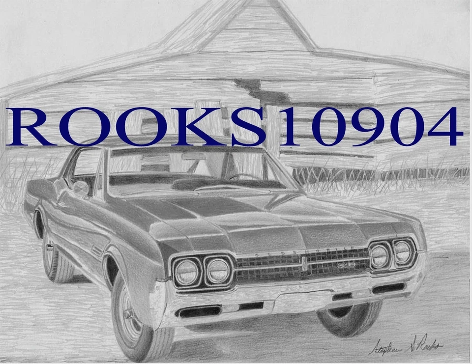1966 Oldsmobile 442 W30 MUSCLE CAR ART PRINT - Image 1 of 1