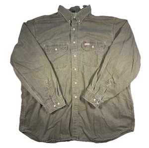 Carhartt Canvas Button Down Shirt Heavy Duty Workwear Hipster Skater Punk - Picture 1 of 7